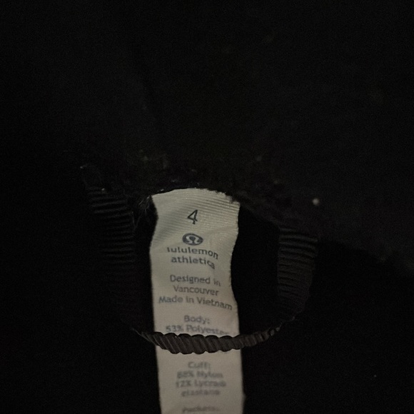 Lululemon Black Turtle Neck Fleece Size 4 - Picture 5 of 6